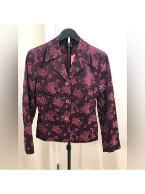 521. Vintage Martina Floral Blazer- Burgundy